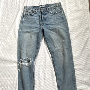 GRLFRND Blue Distressed Boyfriend Jeans Size 25